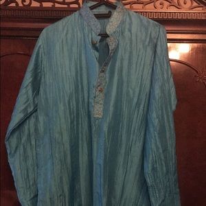 Boys/ Men’s Silk Kurta with Gold Embroidery